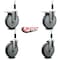 Service Caster 6'' Thermoplastic Rubber Swivel 7/8'' Expanding Stem Caster Set 2 Total Lock Brakes, 4PK SCC-EXTTL20S614-TPRB-2-S-2-78 - alternate 2